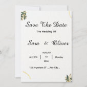 Elegante Gouden Botanische Cirkel  Save The Date (Voorkant)
