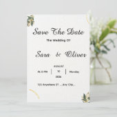 Elegante Gouden Botanische Cirkel  Save The Date (Staand voorkant)