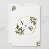 Elegante Gouden Botanische Cirkel  Save The Date (Achterkant)