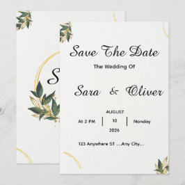 Elegante Gouden Botanische Cirkel Save The Date