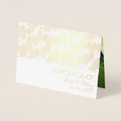 Elegante gouden botanische foto save the date folie kaarten (Voorkant)