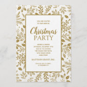 Elegante Gouden Botanische Kerstfeest Kaart (Voorkant)