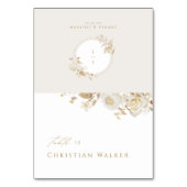 Elegante Gouden Botanische Krans Monogram Plaats K Kaart (Voorkant)