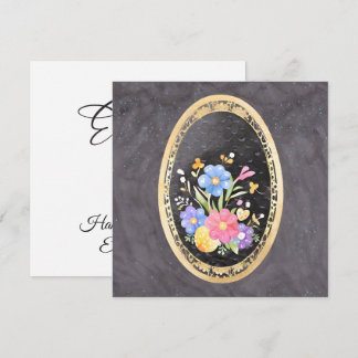 Elegante gouden botanische lijst en aquarel bloeme feestdagenkaart