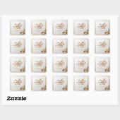Elegante gouden botanische trouw vierkante sticker (Vel)