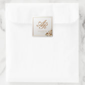 Elegante gouden botanische trouw vierkante sticker (Tas)