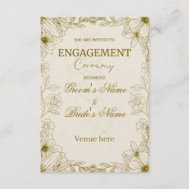 Elegante gouden botanische verlovingsuitnodiging kaart