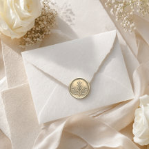 Elegante gouden botanische waszegelsticker