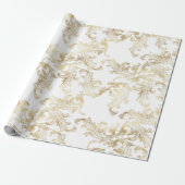 Elegante gouden Brocade Glam Kerstmis Cadeaupapier (Uitgerold)