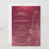 Elegante Gouden Bruid, Bruiloftsshower Kaart (Voorkant)
