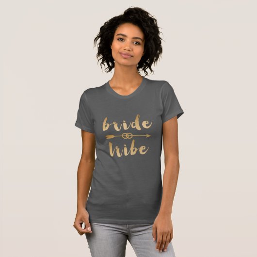 elegante gouden bruidribben-trouwringen t-shirt (Voorkant volledig)
