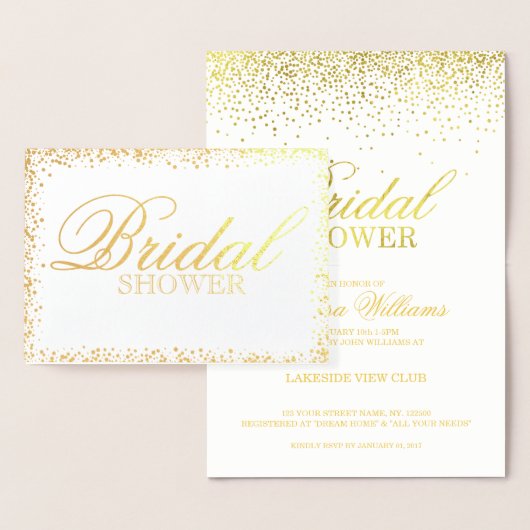 Elegante gouden bruids douche uitnodiging (Display)