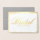 Elegante gouden bruids douche uitnodiging (Voorkant met envelop)