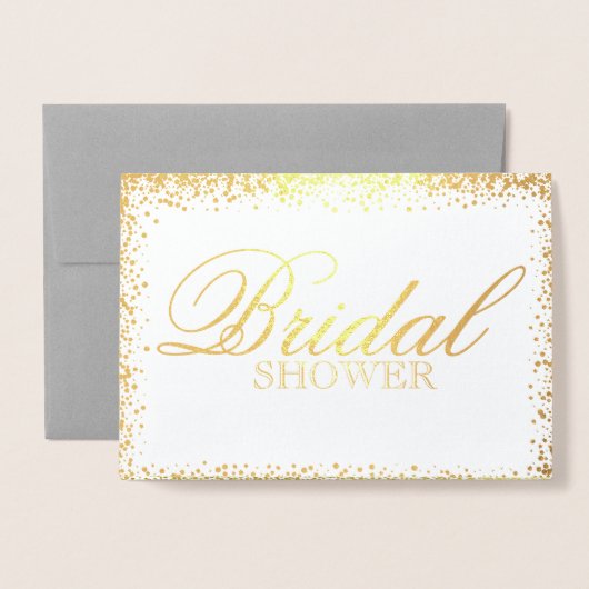 Elegante gouden bruids douche uitnodiging (Voorkant met envelop)