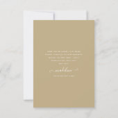 Elegante gouden bruidsdouche bedankkaart voor de o (Achterkant)