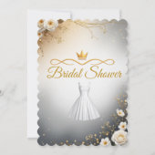 Elegante gouden bruidsdouche uitnodiging (Achterkant)