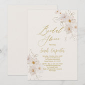 Elegante gouden bruidsdouche uitnodiging (Voorkant / Achterkant)