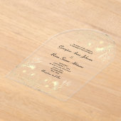 Elegante Gouden Bruiloft Acryl Uitnodigingen (Laagn)