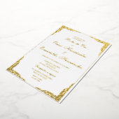 Elegante gouden bruiloft bewerkbaar folie uitnodiging (Gedraaid)