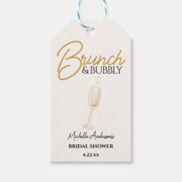 Elegante Gouden Bruiloft Brunch & Bubbels Bruidsfe Cadeaulabel