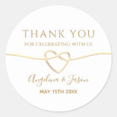 Elegante gouden bruiloft Dank u Sticker (Voorkant)