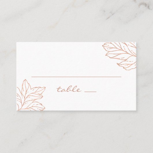 Elegante gouden bruiloft. De klassieke botanische  Plaatskaartje (Voorkant)