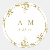 Elegante  Gouden Bruiloft Favor Labels (Voorkant)