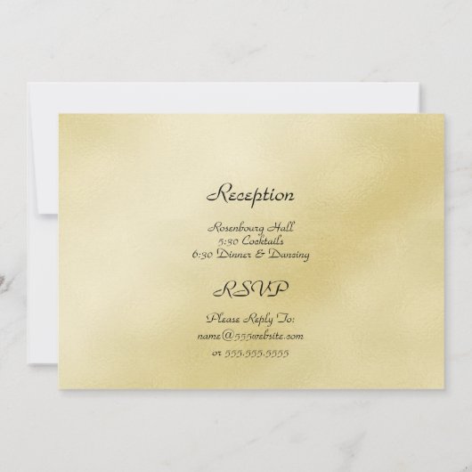 Elegante gouden bruiloft harten kaart (Achterkant)