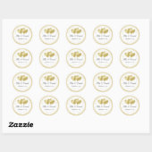 Elegante gouden bruiloft harten ronde sticker (Vel)