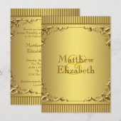 Elegante Gouden Bruiloft Kaart (Voorkant / Achterkant)