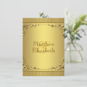 Elegante Gouden Bruiloft Kaart (Staand voorkant)