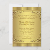 Elegante Gouden Bruiloft Kaart (Achterkant)