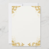 Elegante gouden bruiloft Kaart (Achterkant)