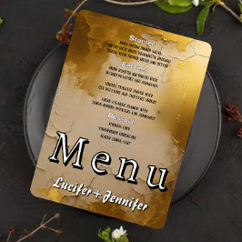 Elegante gouden bruiloft menu Kaart met paar foto