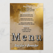 Elegante gouden bruiloft menu Kaart met paar foto (Voorkant)