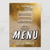 Elegante gouden bruiloft menu Kaart met paar foto (Voorkant)