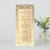 Elegante Gouden Bruiloft Programmakaart (Staand voorkant)