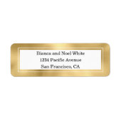 Elegante gouden bruiloft retour adres labels (Voorkant)
