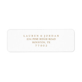 Elegante gouden bruiloft retour adres labels