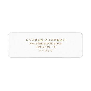 Elegante gouden bruiloft retour adres labels