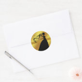 Elegante gouden bruiloft Sticker met bruid (Envelop)