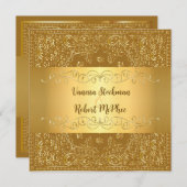 Elegante gouden bruiloft uitnodiging (Voorkant / Achterkant)