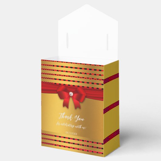 Elegante gouden bruiloft viering bedankdoosjes (Geopend)