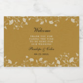 Elegante  Gouden Bruiloft Welkomstmand Mini Likeurfles Etiket (Enkel label)