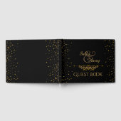Elegante gouden bruiloft | Zwart Goud Confetti Sti Gastenboek (Volledig)