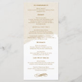 Elegante gouden bruiloftsmenu in script programmakaart (Achterkant)