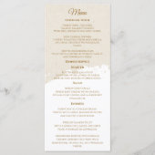 Elegante gouden bruiloftsmenu in script programmakaart (Voorkant)