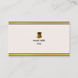 Elegante gouden & bruine beige strepen visitekaartje