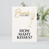 Elegante gouden brunch & bubbels bruidsdouche bord informatiekaartje (Staand voorkant)