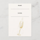 Elegante gouden brunch & bubbels bruidsdouche bord informatiekaartje (Achterkant)